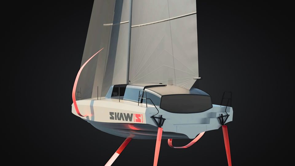 Le voilier à foils SKAW-S, projet financé par GFO (visuel officiel)
